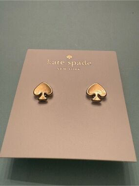 kate spade gold spade logo stud earrings